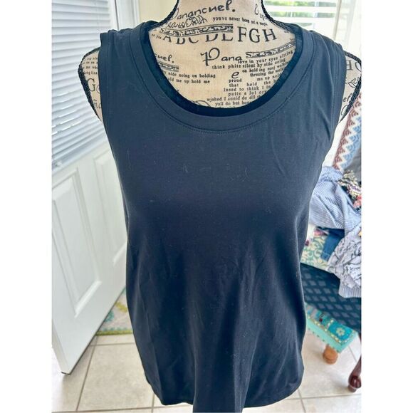 J. Jill Stretch Women's Sleeveless Velvet-Trimmed Tank Top - Picture 1 of 9